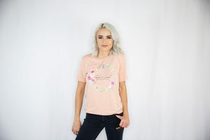 Flower Crown Unisex Triblend Tee- Peach